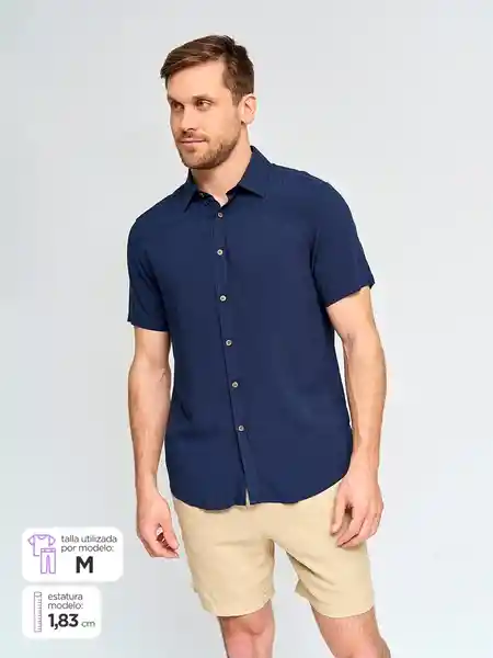 Kenneth Stevens Camisa Manga Corta Azul Marino XL SS25