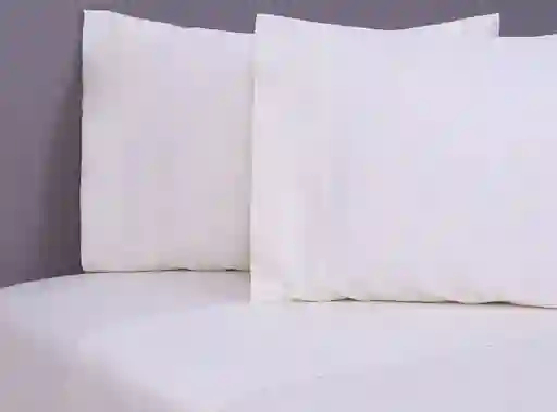 Juego De Sábanas Fabrics 2 Plazas 300 Hilos Algodón Crudo Liso
