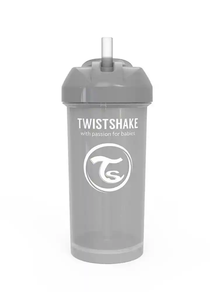 Twistshake Vaso Con Bombilla Straw Cup Gris Capacidad 360 mL