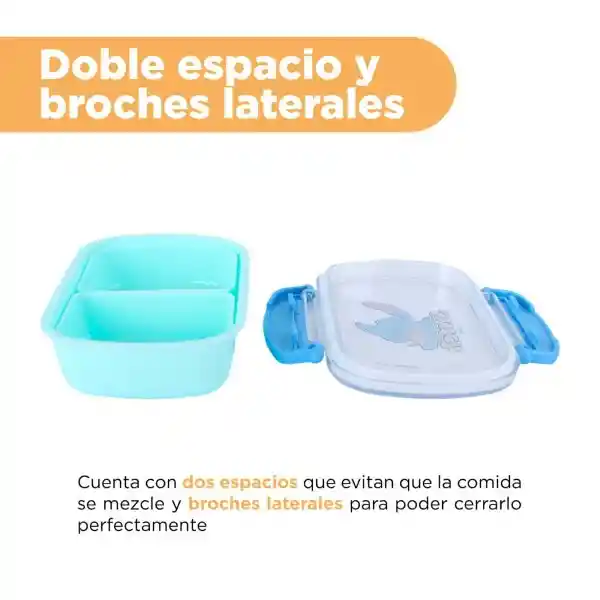 Kit Contenedor de Alimento Azul 450 mL/360 mL Miniso