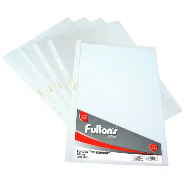 Fultons Set Funda Transparente Oficio Blanco