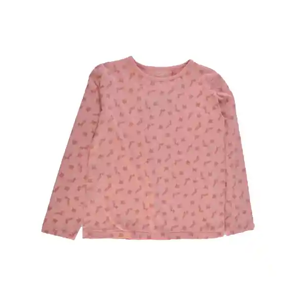 Polera Manga Larga Niña Rosado T.10 A Pillin