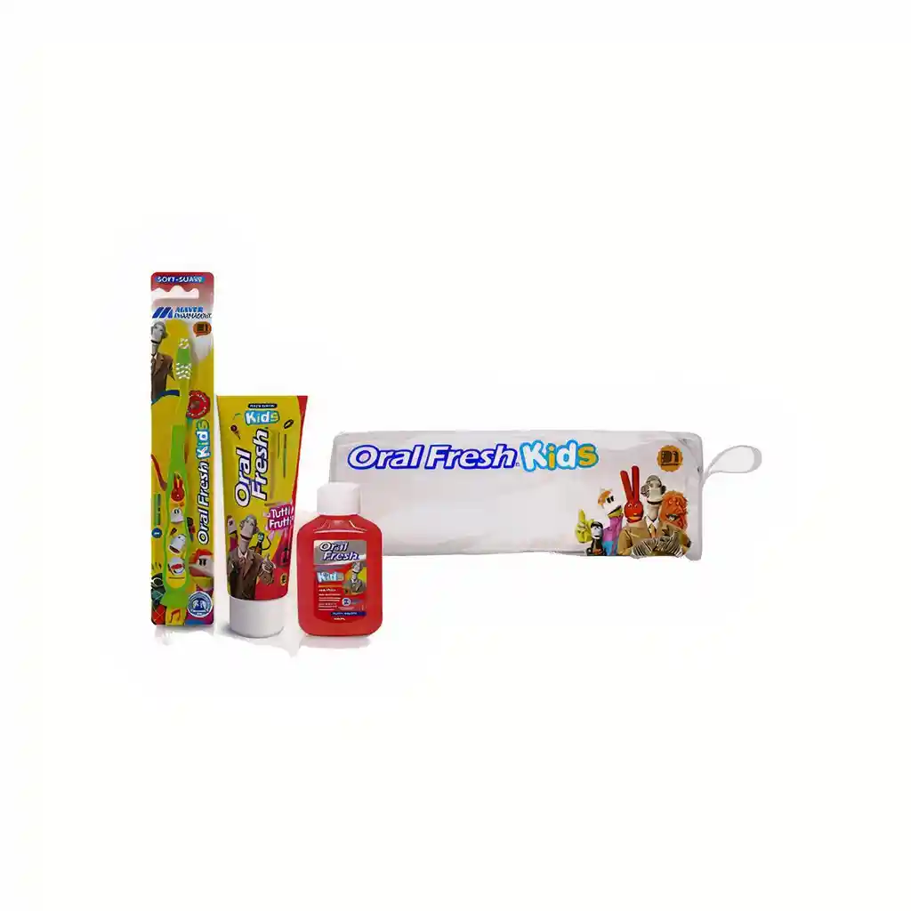 Oral Fresh Crema Dental + Cepillo Dental + Enjuague Bucal Kids