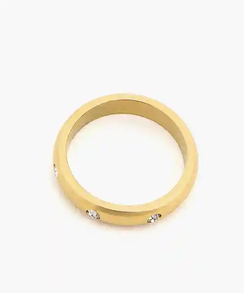 Anillo Acero Inoxidable Detalles Brillos Dorado 8 Lounge