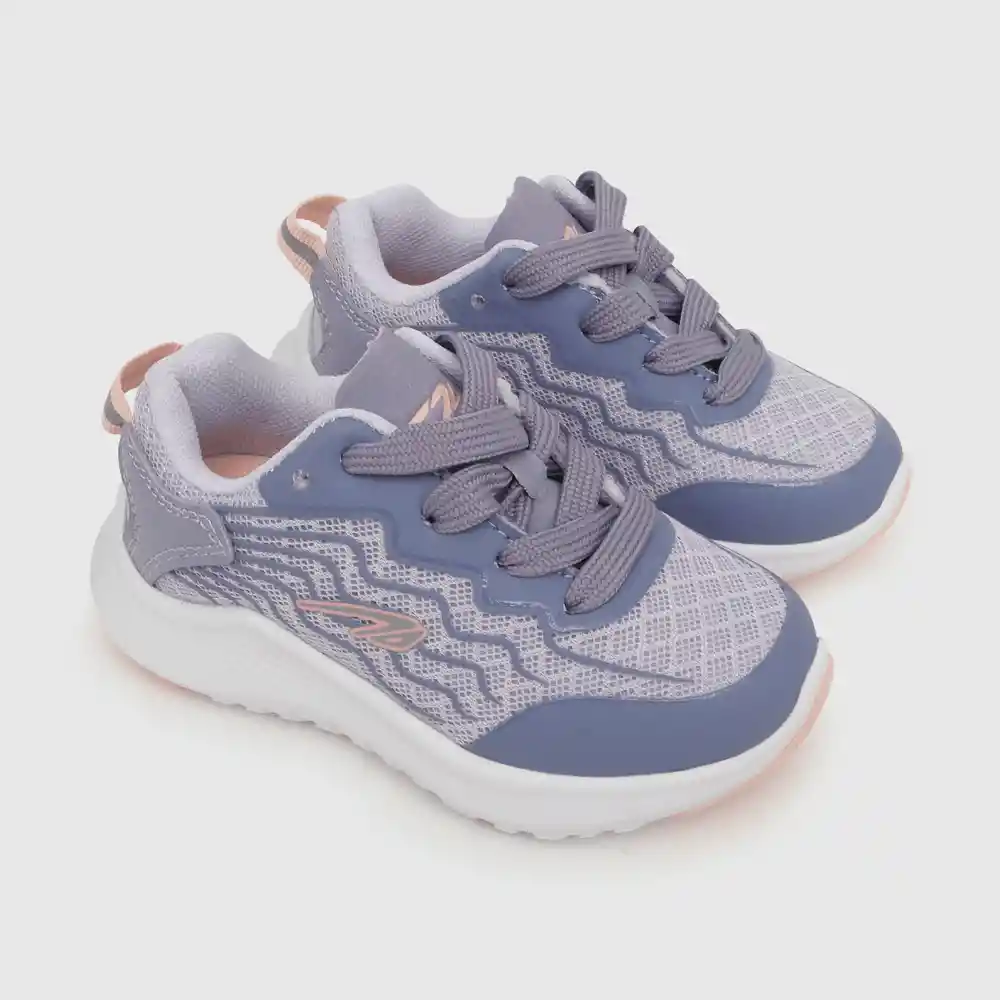 Zapatillas Deportiva Cordón Caña Baja Niña Morado 25