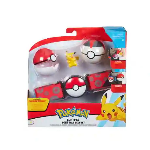 Pokémon Cinturón Entrenador: 2 Pokebolas y Figura de Acción