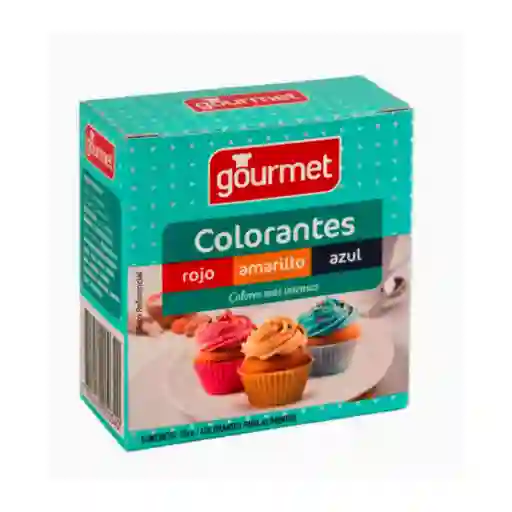 Gourmet Colorantes para Alimentos Rojo Amarillo y Azul