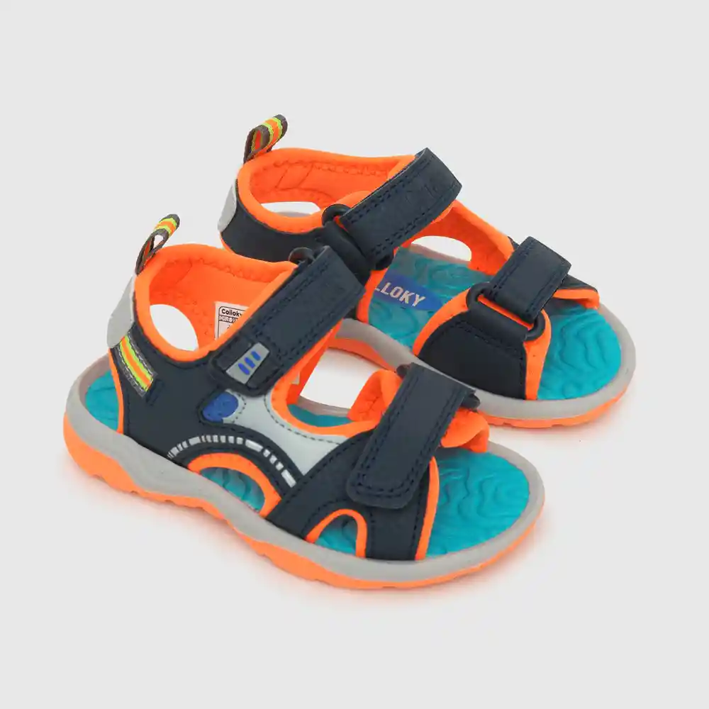 Sandalias Aqua Abierta 2 Velcros Para Niño Azul Talla 24