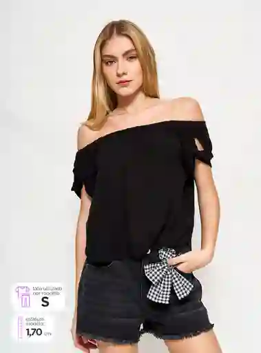 Index Blusa Manga Corta Enara Ess Negro M S24