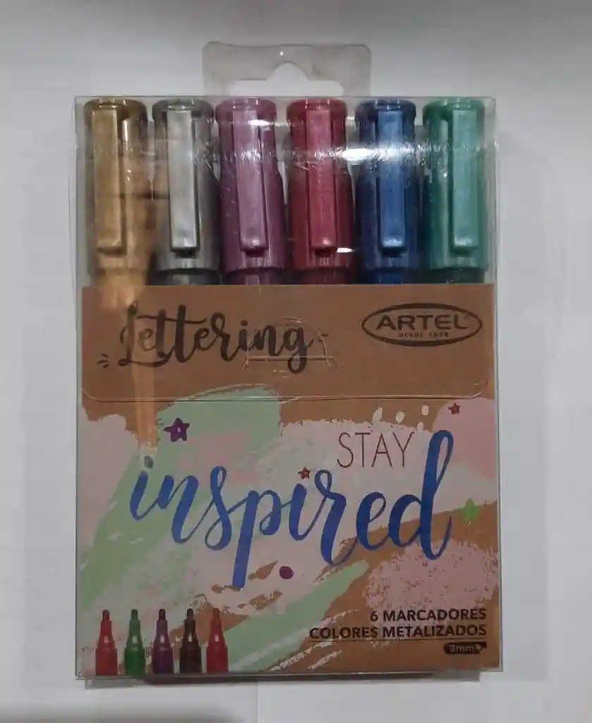 Set 6 Marcadores Metálicos Lettering Artel