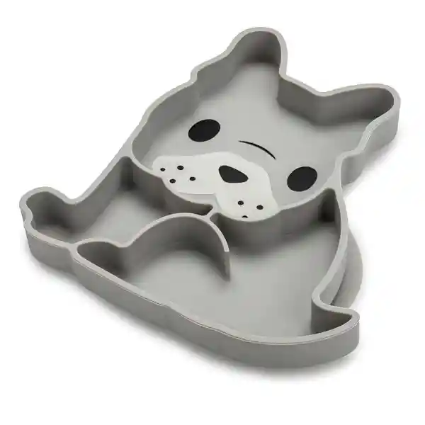 Melii Plato de Silicona Bebés Con Succión y Divisiones de Perro