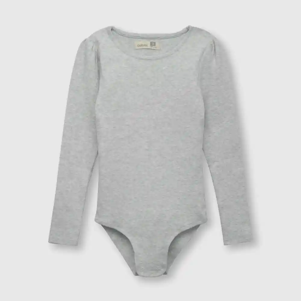 Polera Tipo Body De Niña Gris Talla 6a