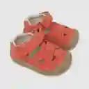 Sandalias Floral Con Velcro Para Niña Rojo Talla 17