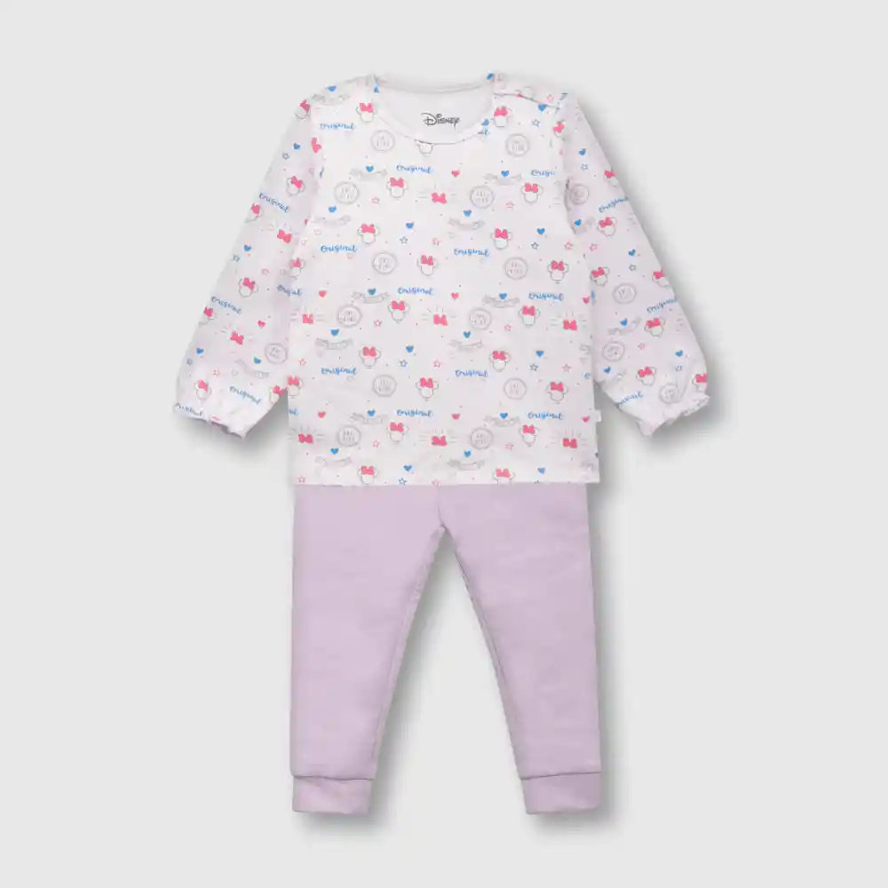 Pijama Disney Minnie De Niña Lila Talla 6m