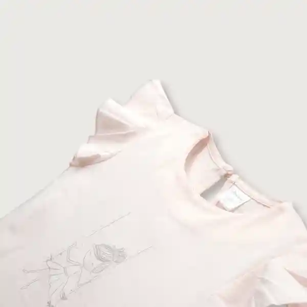 Polera Esencial Manga Corta de Niña Rosado Talla 18M Opaline