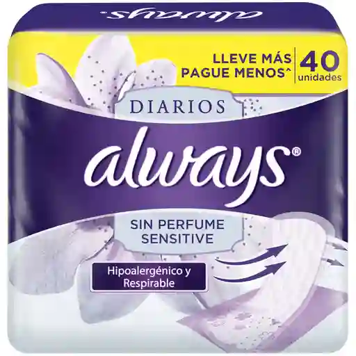 Always Protectores Diarios Sensitive sin Perfume