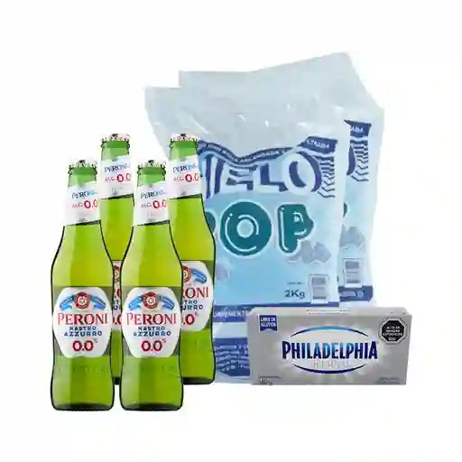 Combo Peroni Cerveza Sin Alcohol Philadelphia Queso Crema Origin