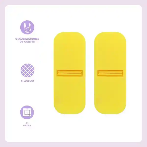 Set Clip Organizador Para Cable Plástico Amarillo Miniso