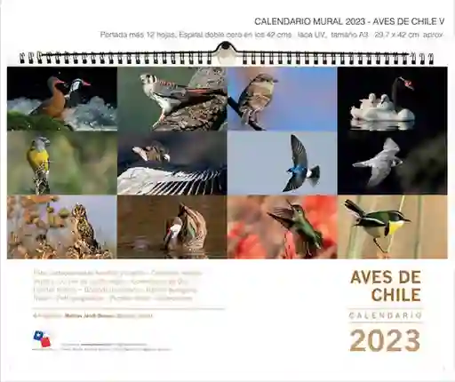 Calendario 2023 Mural Aves de Chile