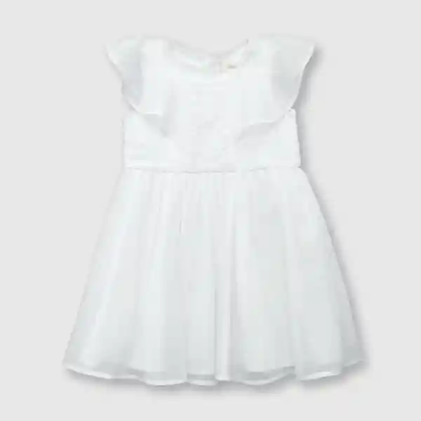 Vestido Ceremonia de Bebé Niña Blanco Talla 3/6M Colloky