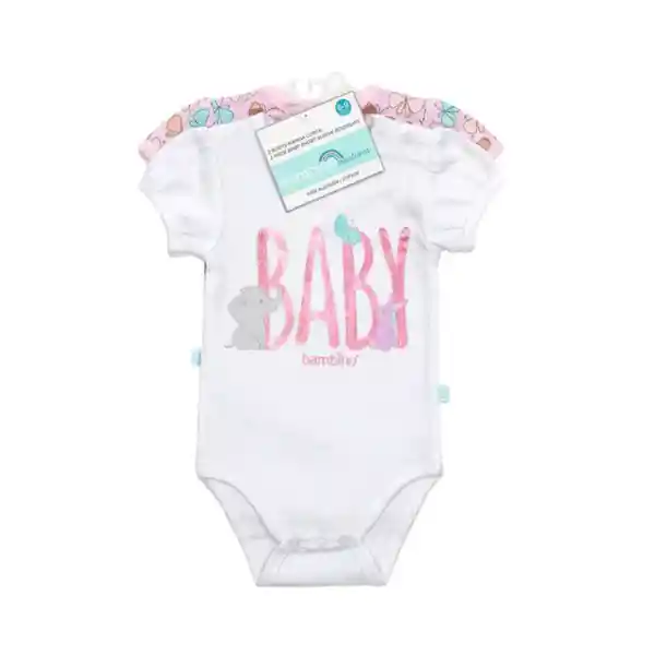 Body Manga Corta Bambino Niña - Mariposas - 3-6 Meses