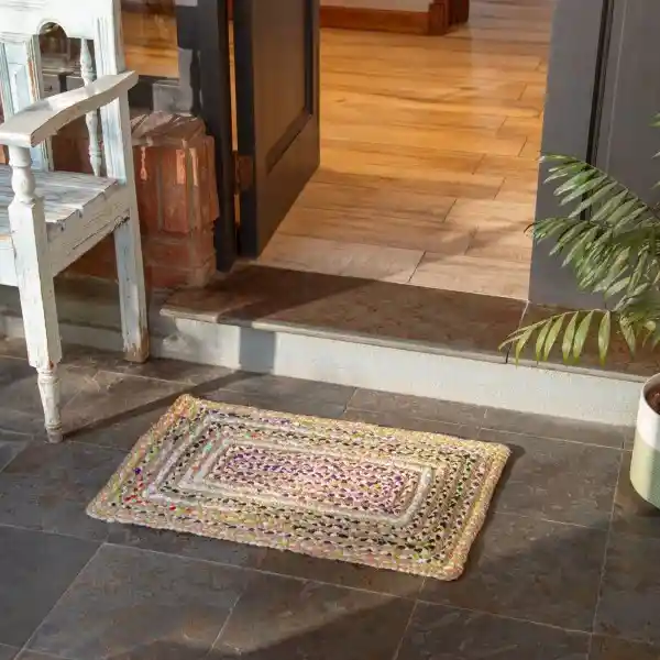 Felpudo de Yute y Algodón 75 x 45 cm Casaideas