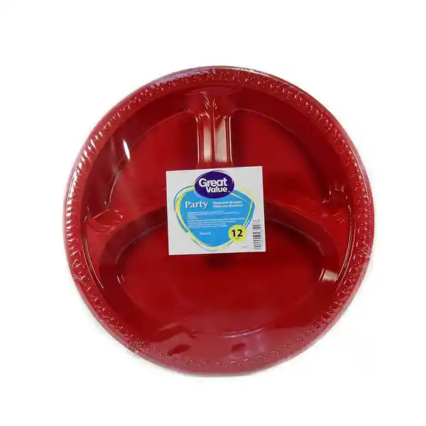 Great Value Plato Rojo Separ