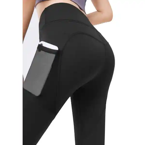 Calzas Con Bolsillo de Malla Negro Talla XXL Samia