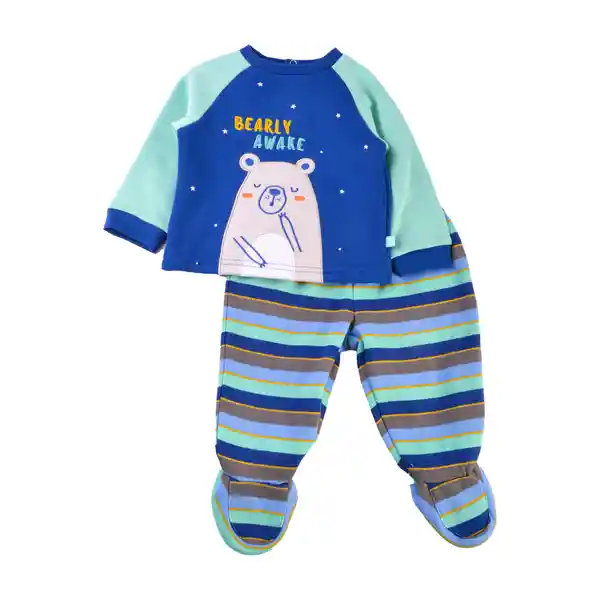 Set Pijama Bebé Niño Azul Talla 18 M Pillin