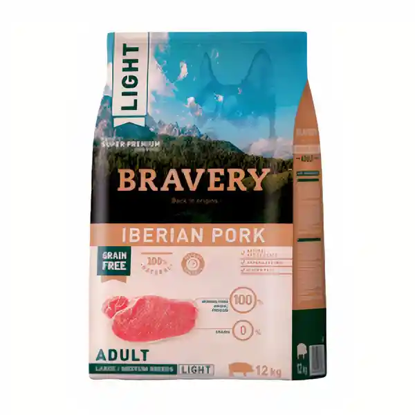 Bravery Alimento Para Perro Cerdo Pequeña Light