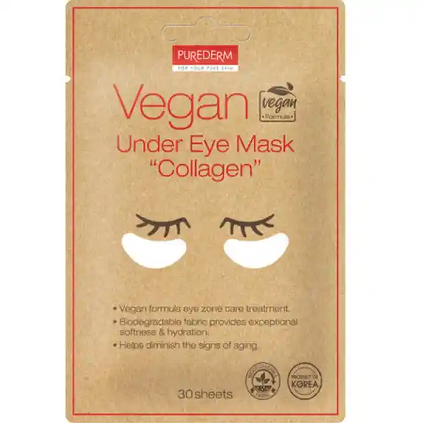 Purederm Mascarilla Debajo Ojos Vegan Uder Eye Mask Collagen
