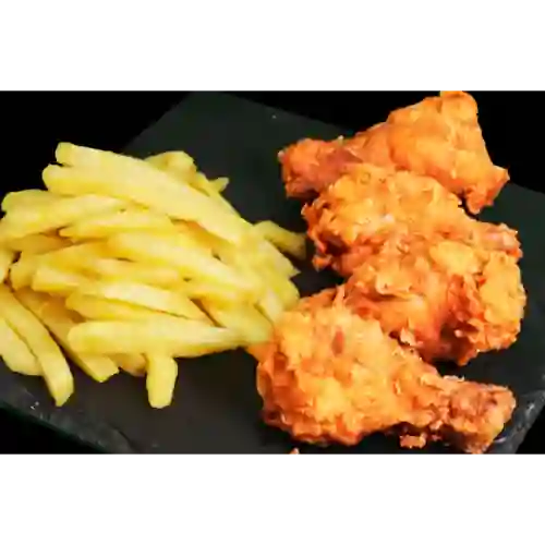 4 Alitas Broaster + 1 Porción de Papas