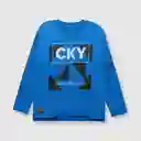 Polera Digital Royal de Niño Blue Talla 4A Colloky