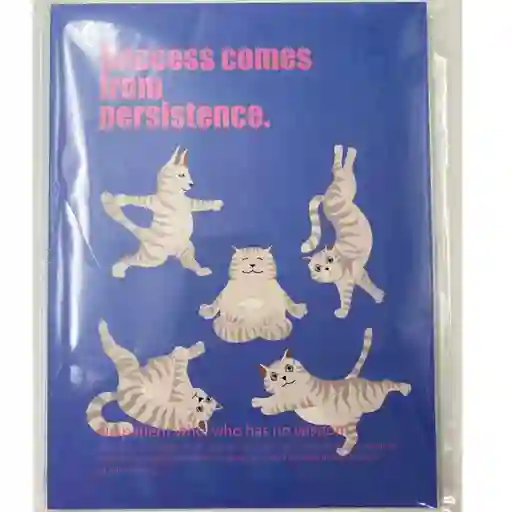 Cuaderno Forrado de Yoga School Gato 80 Hojas Miniso