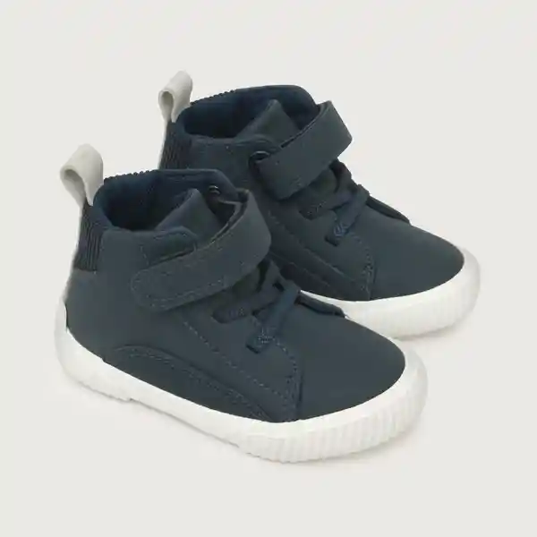 Botines Urbano Velcro Elástico de Niño Azul Talla 18 Opaline