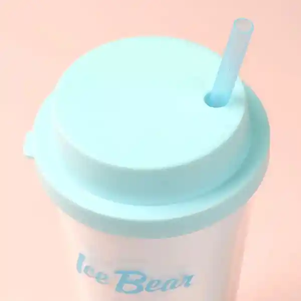 Miniso Vaso con Bombilla We Bare Bears Color Celeste