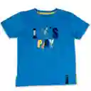 Polera Manga Corta Niño Azul Eléctrico Pillín Talla 3 A