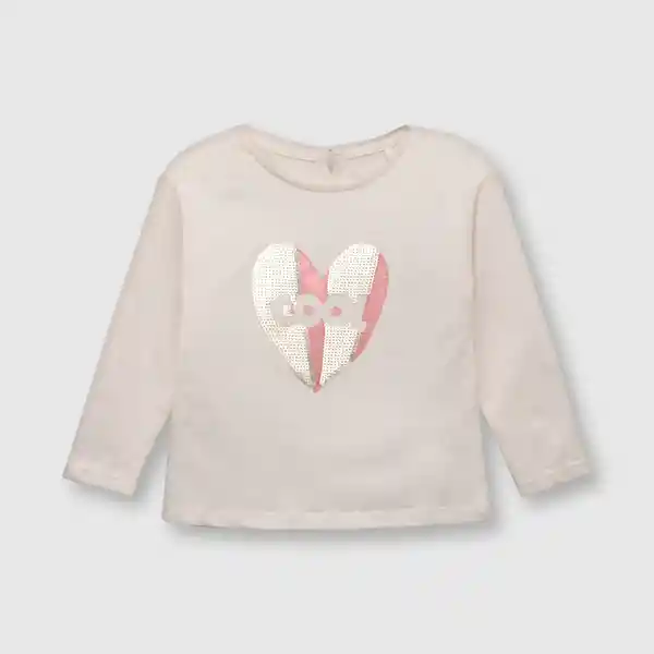 Polera de Bebé Niña Corazon Soft Pink Talla 36M Colloky