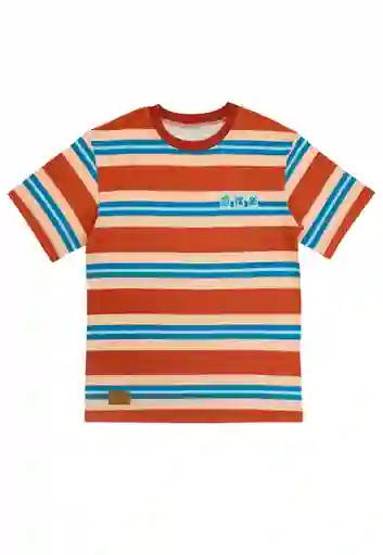 Polera Listada Spirit jr Niño Ladrillo Talla 12 - 350