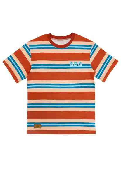 Polera Listada Spirit jr Niño Ladrillo Talla 12 - 350