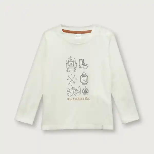 Polera Explorador de Niño Blanco Talla 9M Opaline