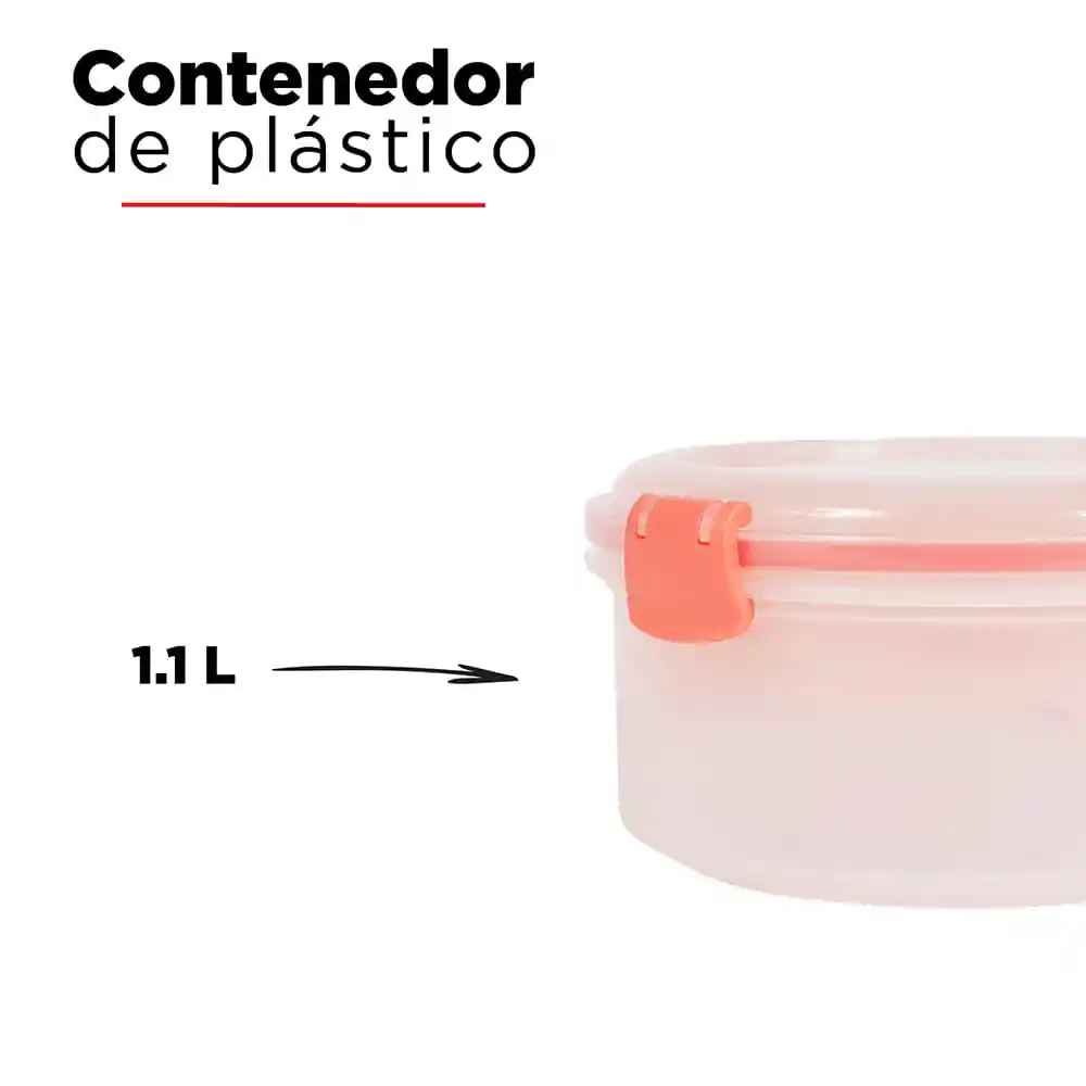 Miniso Set de Contenedor Para Ensalada Con Separación Rosa