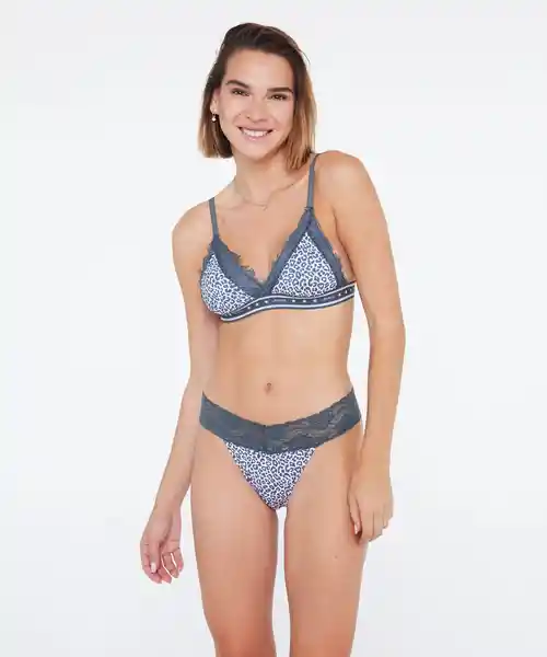 Bralette Dreamy Triángulo y Encaje Pink Cheetah Talla L Lounge