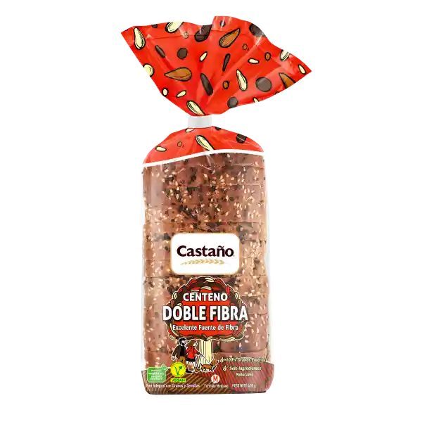 Castaño Pan Molde Centeno Doble Fibra