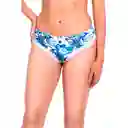 Bikini Calzón Tanga Reversible Estampado Azul Talla XL Samia