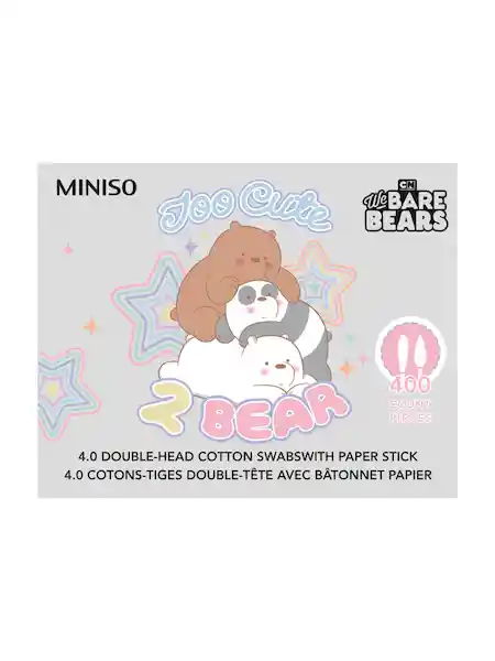 Miniso Cotones Con Varilla de Papel We Bare Bears