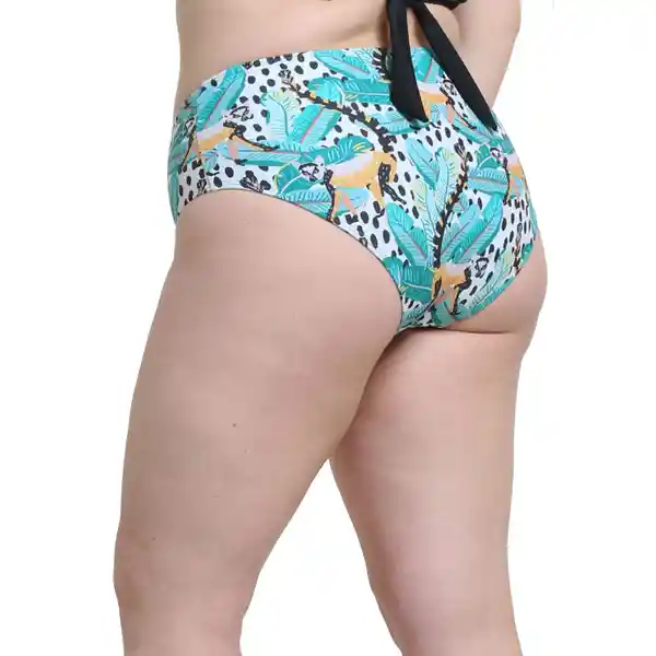 Bikini Calzón Estilo Pin up Estampado Verde Talla S Samia