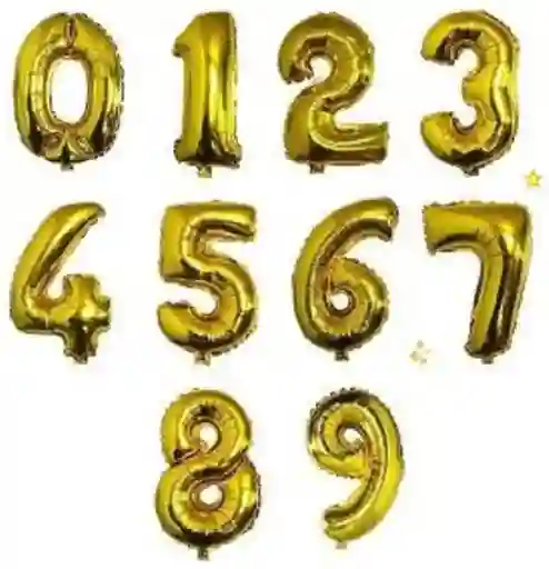 Globo Metálico Números Dorado Surtidos 98 cm