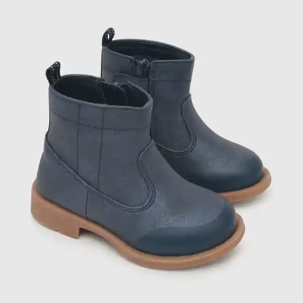 Booties Para Niña Textura Azul Talla 23 Colloky