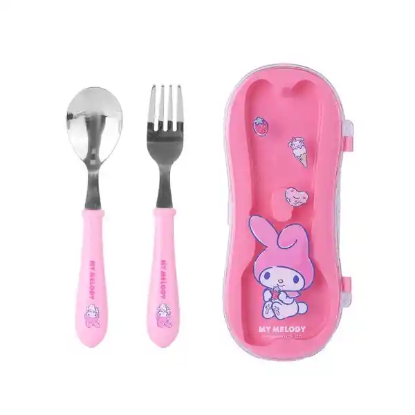 Sanrio Kit de Cubiertos Con Estuche AceroInoxidable